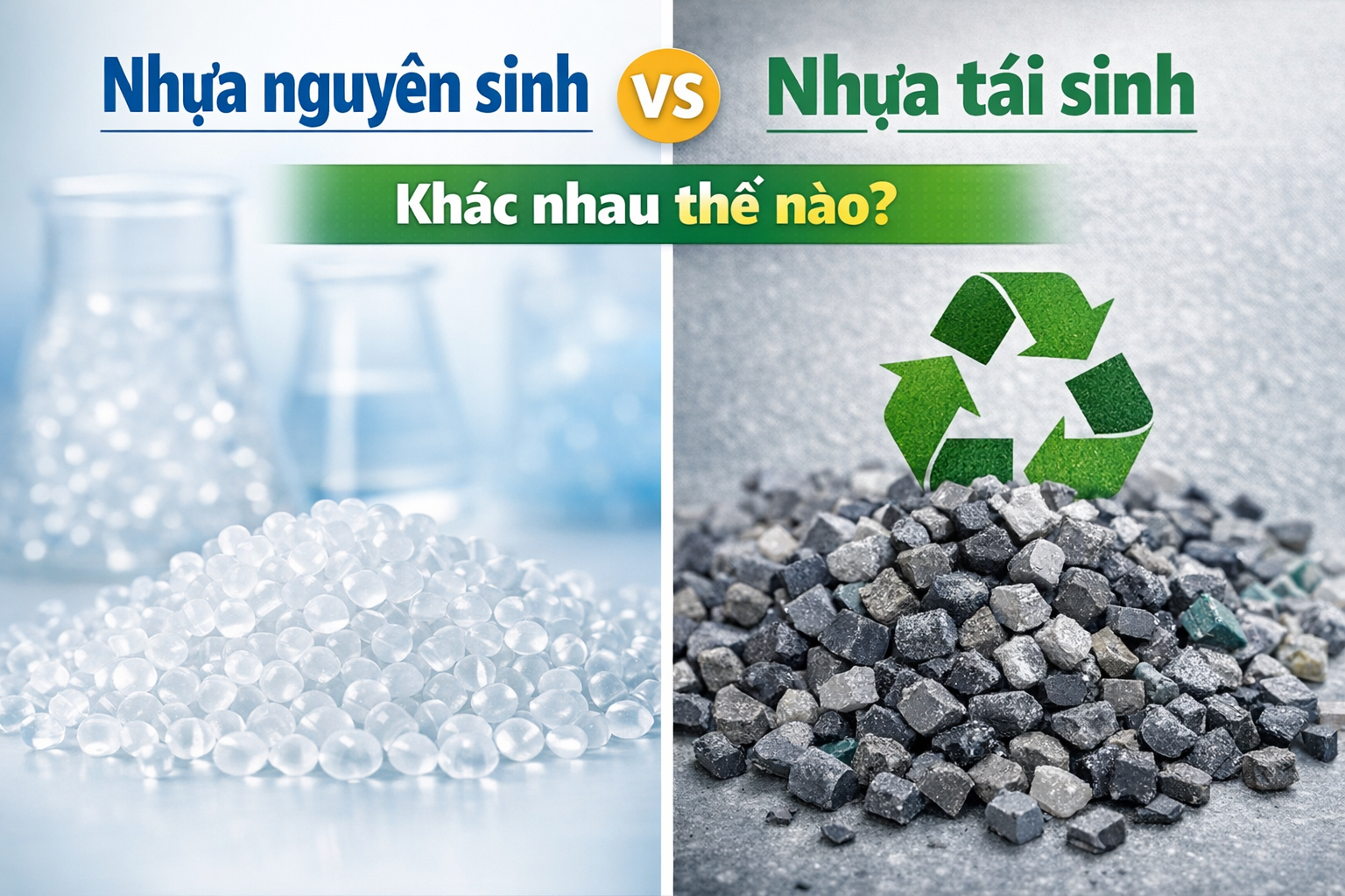 Phong Vy | Phân biệt nhựa nguyên sinh và nhựa tái sinh: Đặc điểm, ưu nhược điểm và ứng dụng