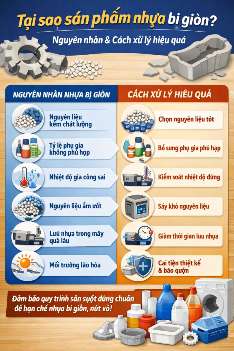 Phong Vy | Tại sao sản phẩm nhựa bị giòn? Nguyên nhân và cách xử lý hiệu quả.