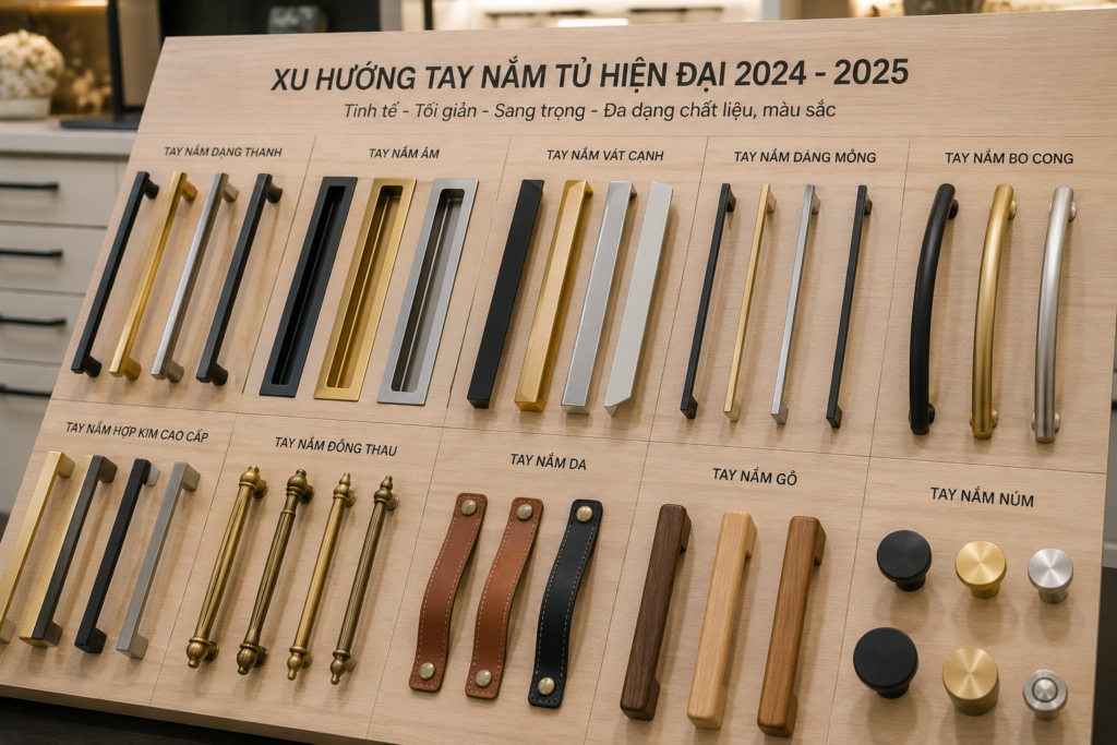 Xu hướng tay nắm tủ hiện đại 2026 cho nội thất gỗ