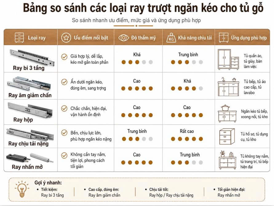 Phong Vy | Ray trượt ngăn kéo loại nào phù hợp cho tủ gỗ? Phong Vy | Ray trượt ngăn kéo loại nào phù hợp cho tủ gỗ?