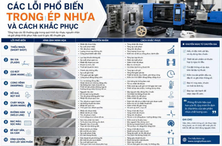 Các lỗi phổ biến trong ép nhựa và cách khắc phục hiệu quả