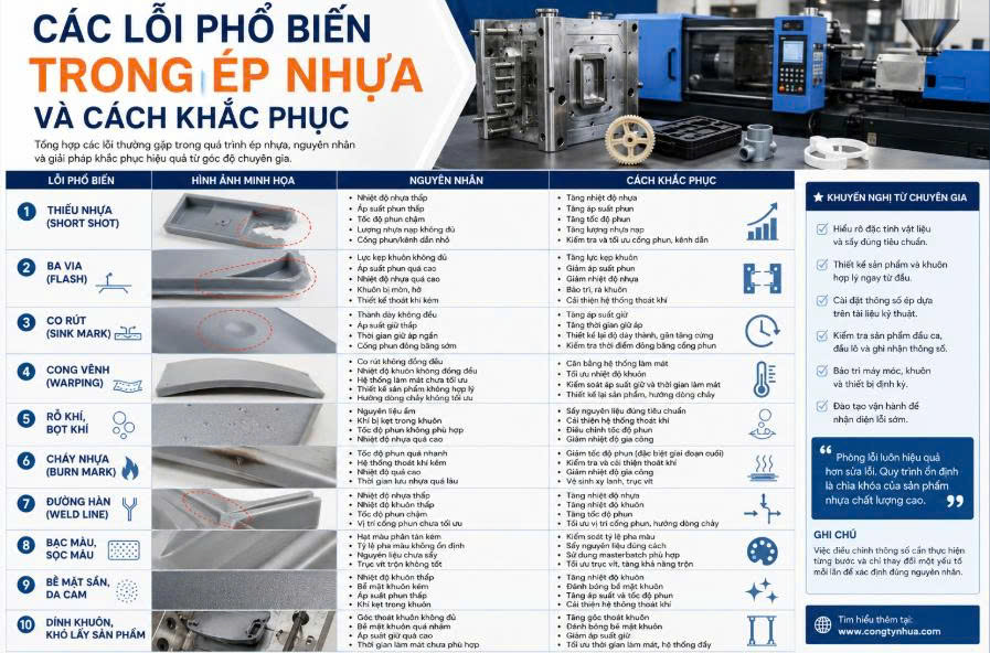 Các lỗi phổ biến trong ép nhựa và cách khắc phục hiệu quả từ góc độ chuyên gia sản xuất nhựa